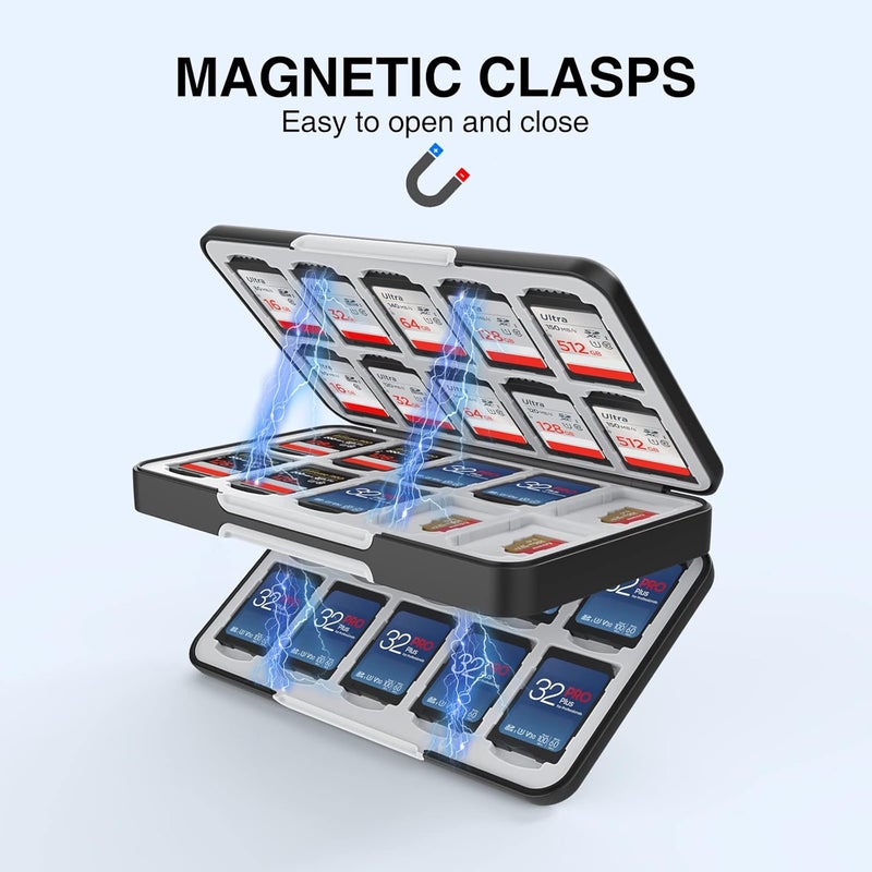 HEIYING SD Card Holder for Memory SD and TF Cards, Portable SDXC SDHC Memory Card Holder Case Compatible with 40 SDXC SDHC and 40 TF Cards Slots - Image 5
